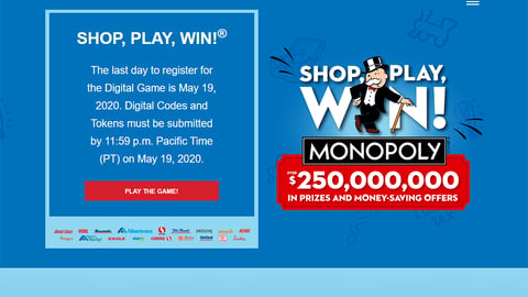 Albertsons 'Shop Play Win' Standalone Website